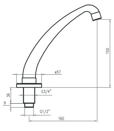Bocca di Erogazione Girevole per Installazione su Piano 1/2" Cromato Idral 02025