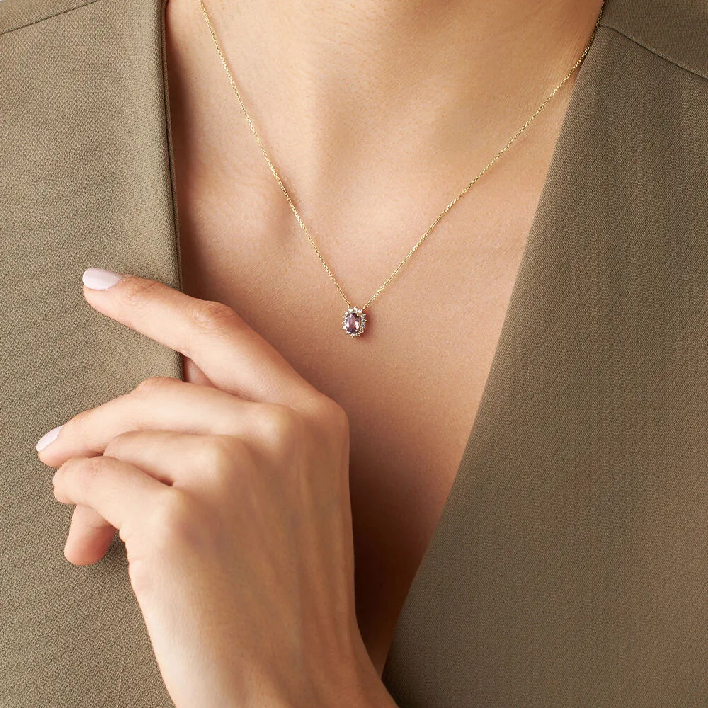 Collana Amélie Oro Giallo 375/1000 Maglia Forzatina Topazio London Blue Cubic Zirconia Bianco 40 + 2 cm 1426894