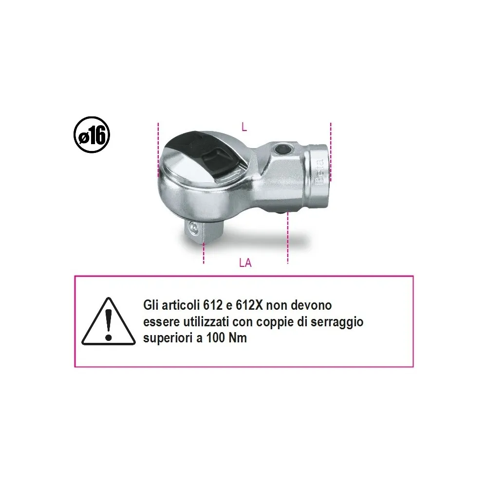 Cricchetti reversibili per barre dinamometriche - Beta 612 ÷ 614