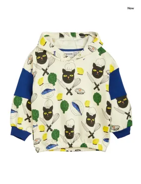 Felpa con cappuccio con stampa multicolor per neonati e bambini
