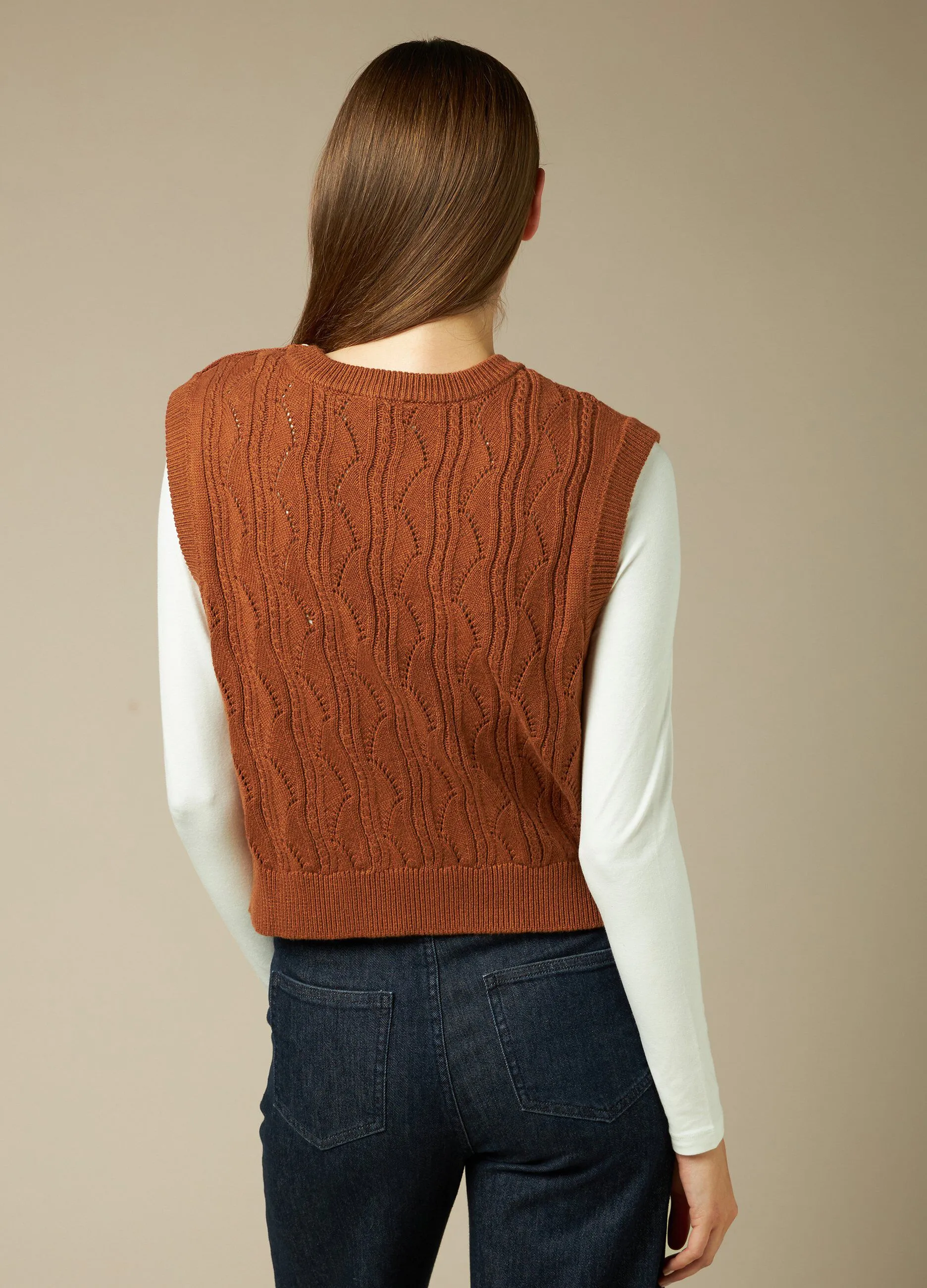 NICE & CHIC  Gilet tricot in puro cotone donna