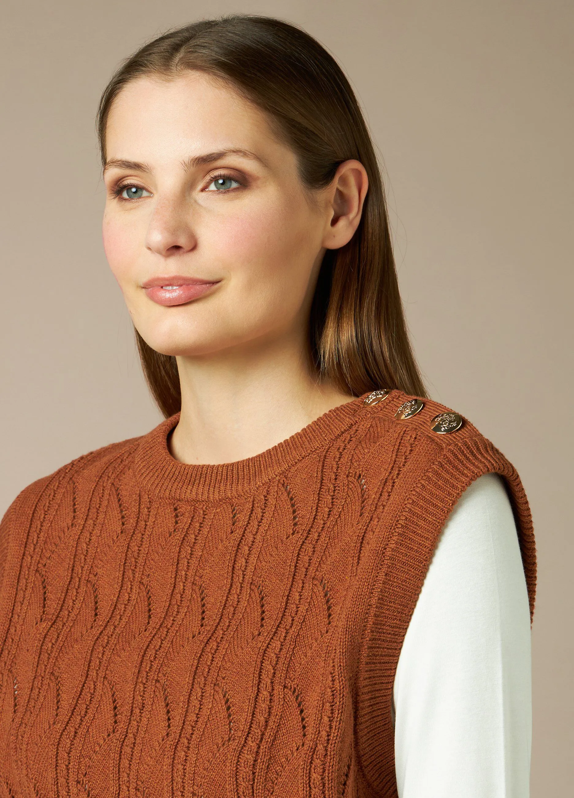 NICE & CHIC  Gilet tricot in puro cotone donna