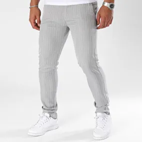 Pantaloni chino a righe grigi