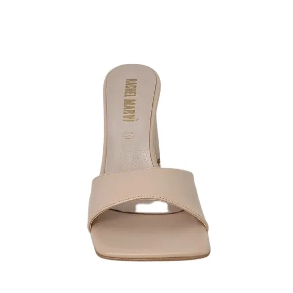 Sandali nude donna forma quadrata con tacco a piramide